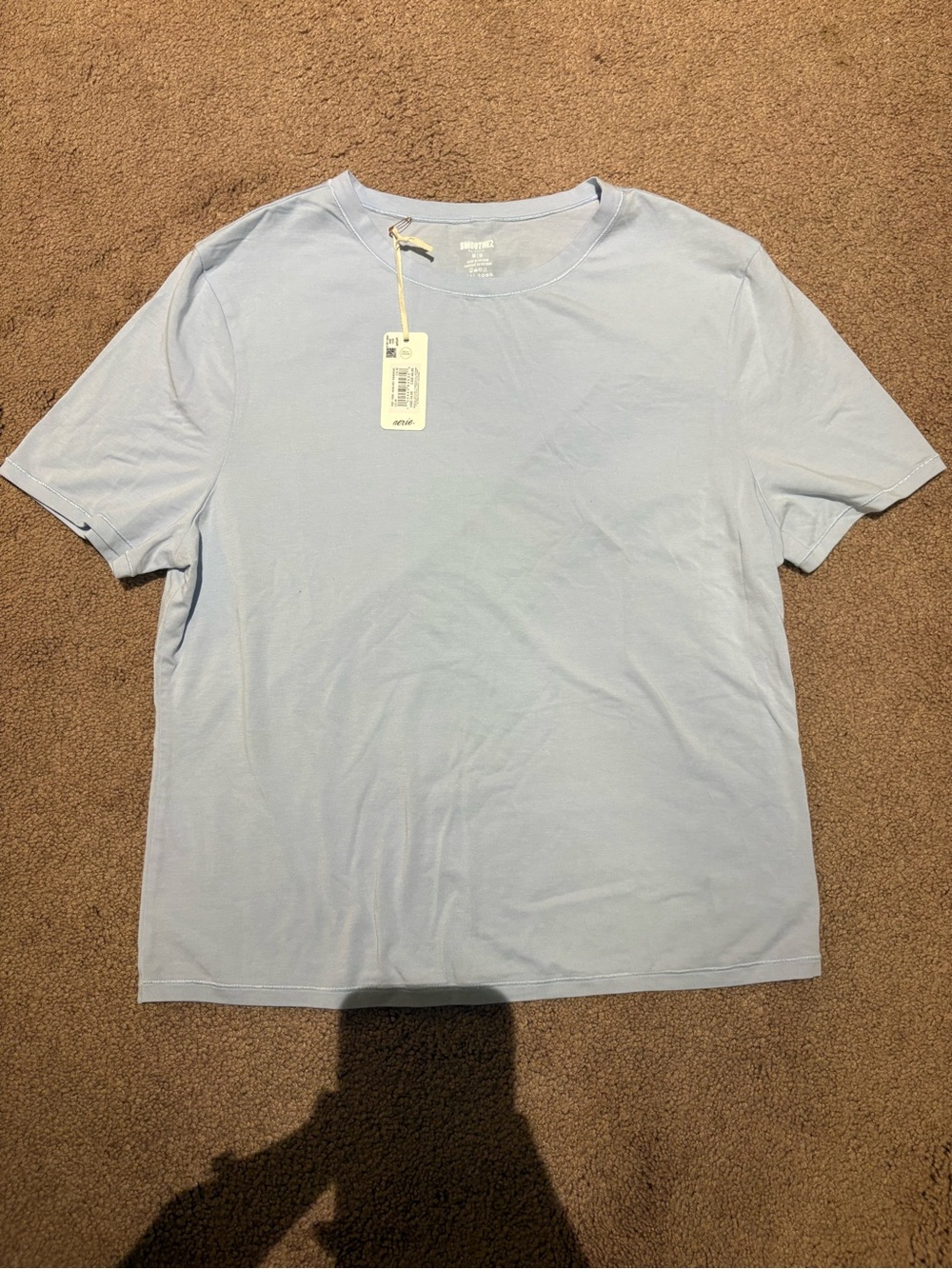 Nwt aerie smoothez Light Blue Short Sleeve Crew Tee size medium
